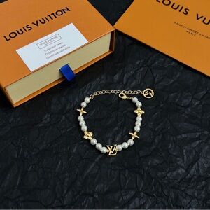 Louis Vuitton Gold & Pearl LV Icon Bracelet